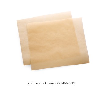 Sheets Of Baking Paper Isolated On White