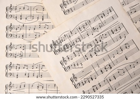 Sheets of paper with different notes as background, top view