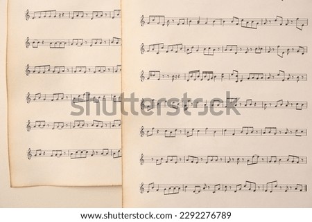 Sheets of paper with different notes as background, top view
