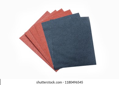 Sheets Of Sand Paper Isolated On White Background