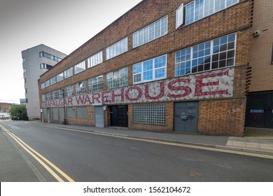 SHEFFIELD CITY CENTRE, ENGLAND,  UNITED KINGDOM - 26 SEPTEMBER 2019: Trafalgar Warehouse, A Converted Buidling Used For Venue Hire And Weddings