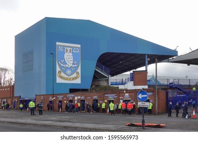 SHEFFIELD, ENGLAND - DECEMBER 7, 2019: Exterior View Of Hillsborough Stadium In Sheffield, England