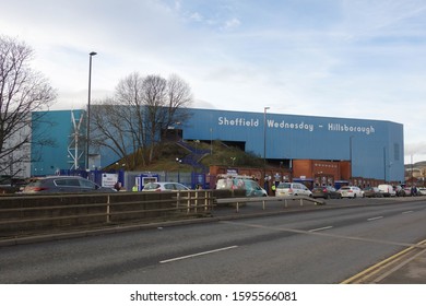 SHEFFIELD, ENGLAND - DECEMBER 7, 2019: Road A61 In Front Of Hillsborough Stadium In Sheffield, England