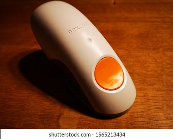 SHEFFIELD, UNITED KINGDOM, 19th November 2019: A Dexcom G6 Sensor And Continuous Glucose Monitor With Applicator For Managing And Testing Diabetics Blood 