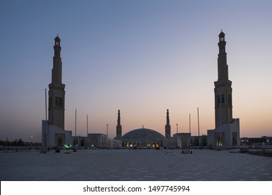 Sheikh Khalifa Bin Zayed Al Nahyan Mosque In Al Ain At Sunset, May 2019. UAE