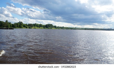 Sheksna River And Forest From A Boat