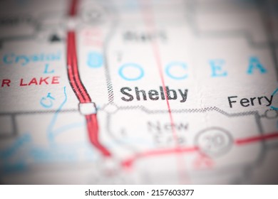 Shelby. Michigan. USA on a geography map.