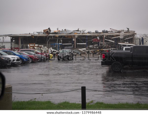 Shelby, Ohio USA\
04-19-19: Damage and cleanup of the aftermath of an EF2 Tornado\
that touched down on\
Sunday