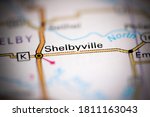 Shelbyville. Missouri. USA on a geography map