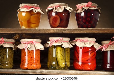 shelf of jars 