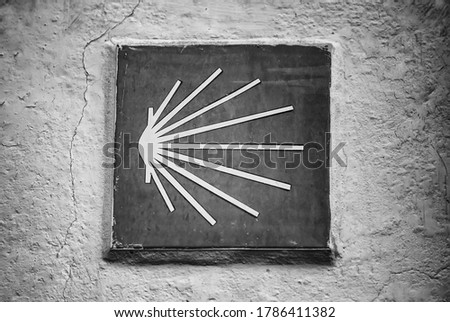 Similar – Foto Bild Camino de Santiago Schild an einer Wand