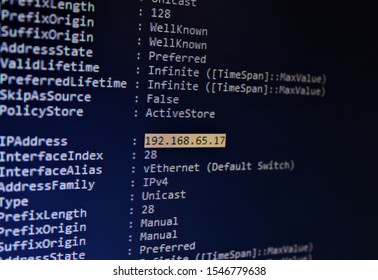 Shell Console With Highlighted Ip Address