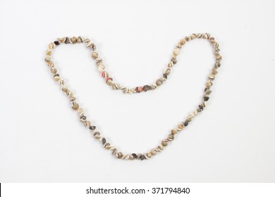 Shell Necklace On White Background