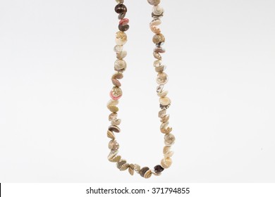 Shell Necklace On White Background