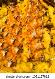 Shell ripe pineapple fruit texture , Close up