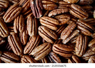 Shelled Pecan Halves Filling The Frame