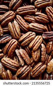 Shelled Pecan Halves Filling The Frame