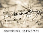 Shelton. Connecticut. USA on a geography map