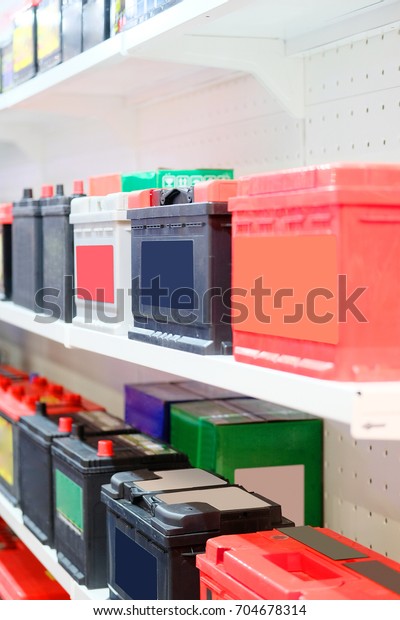 Shelves in an\
auto parts store with storage\
cells