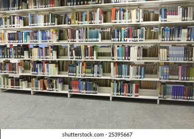 shelves in library