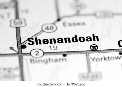 Shenandoah. Iowa. USA On A Map