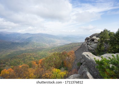 Shenandoah National Park Old Rag Mountain Landscape View Autumn Foliage and Rocks