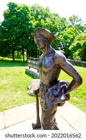 Shenandoah National Park, Virginia - 2021: Iron Mike stands at the Harry Byrd Visitor Center in Big Meadows. Commemorates the CCC - Civilian Conservation Corps who developed Shenandoah National Park.