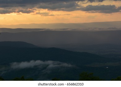 Shenandoah Valley Sunset With Brilliant Clouds