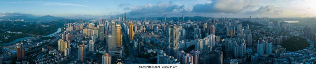 Shenzhen ,China - Circa 2022: Aerial view of landscape in shenzhen city, China  - Shutterstock ID 2205344609