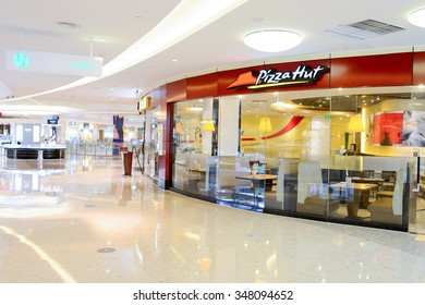 SHENZHEN, CHINA - MAY 25, 2015:  Exterior Of Pizza Hut Restaurant. Pizza Hut Is An American Restaurant Chain And International Franchise, Known For Pizza And Side Dishes.