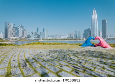 SHENZHEN, CHINA - NOV 13:Modern Skyscrapers In Shenzhen Bay On Nov 13, 2019. Shenzhen Is One Of The Major Economic Cities In China