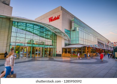 SHEPHERDS BUSH, LONDON- OCTOBER 2018: Westfield Shopping Centre in Shepherds Bush. Large scale indoor retail centre with many high street and luxury chains