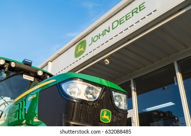 Shepparton, Australia - April 16, 2017: John Deere Is An American Manufacturer Of Agricultural, Forestry And Construction Machinery. This Dealership Is In Shepparton.