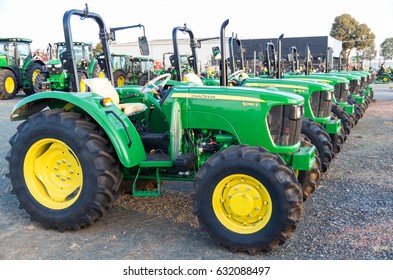 Shepparton, Australia - April 16, 2017: John Deere Is An American Manufacturer Of Agricultural, Forestry And Construction Machinery. This Dealership Is In Shepparton.