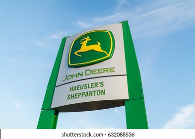 Shepparton, Australia - April 16, 2017: John Deere Is An American Manufacturer Of Agricultural, Forestry And Construction Machinery. This Dealership Is In Shepparton.