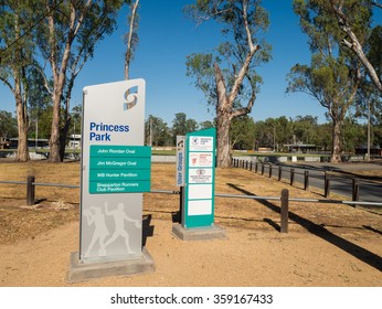 Shepparton, Australia - December 28, 2015: Princes Park Is A Football Oval And Cricket Ground In The Rural Australian City Of Shepparton.