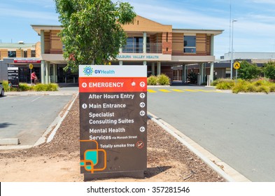 Shepparton, Australia - December 30, 2015: Goulburn Valley Health Operates A 300 Bed Acute And Extended Care Hospital Facility In Shepparton, Servicing The Goulburn Valley Rural Area.