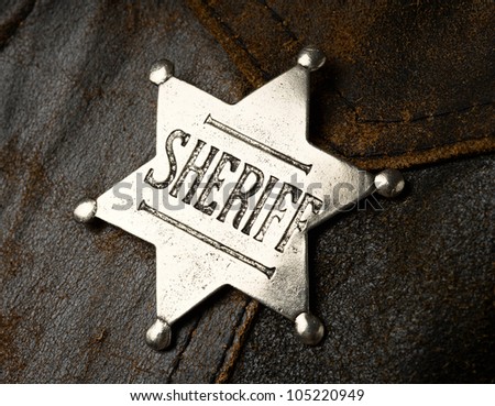 Sheriff Star on a leather jacket