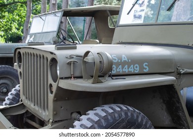 Sheringham, Norfolk, UK - SEPTEMBER 14 2019: Close Up Photo Of 1941 Willys MB Military Jeep