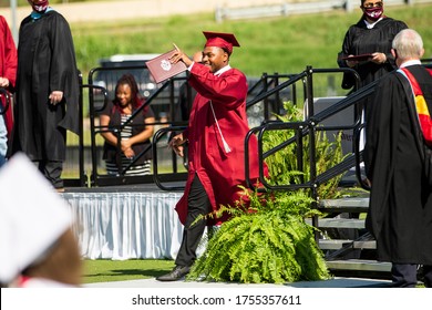 Sherman, TX / United States - June 12 2020: Sherman High School Graduates The Class Of 2020 On June 12 At Bearcat Stadium.