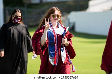 Sherman, TX / United States - June 12 2020: Sherman High School Graduates The Class Of 2020 On June 12 At Bearcat Stadium.