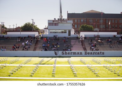 Sherman, TX / United States - June 12 2020: Sherman High School Graduates The Class Of 2020 On June 12 At Bearcat Stadium.