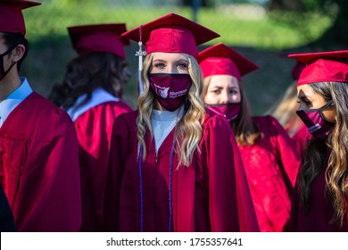 Sherman, TX / United States - June 12 2020: Sherman High School Graduates The Class Of 2020 On June 12 At Bearcat Stadium.