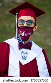 Sherman, TX / United States - June 12 2020: Sherman High School Graduates The Class Of 2020 On June 12 At Bearcat Stadium.