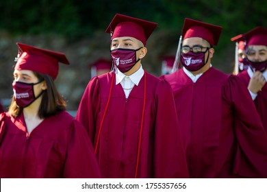 Sherman, TX / United States - June 12 2020: Sherman High School Graduates The Class Of 2020 On June 12 At Bearcat Stadium.