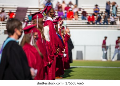 Sherman, TX / United States - June 12 2020: Sherman High School Graduates The Class Of 2020 On June 12 At Bearcat Stadium.