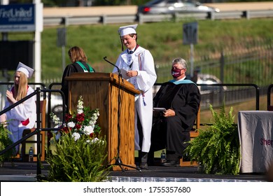 Sherman, TX / United States - June 12 2020: Sherman High School Graduates The Class Of 2020 On June 12 At Bearcat Stadium.