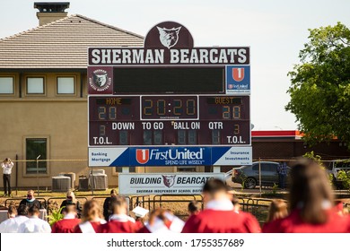 Sherman, TX / United States - June 12 2020: Sherman High School Graduates The Class Of 2020 On June 12 At Bearcat Stadium.