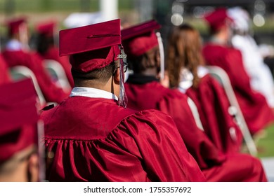 Sherman, TX / United States - June 12 2020: Sherman High School Graduates The Class Of 2020 On June 12 At Bearcat Stadium.