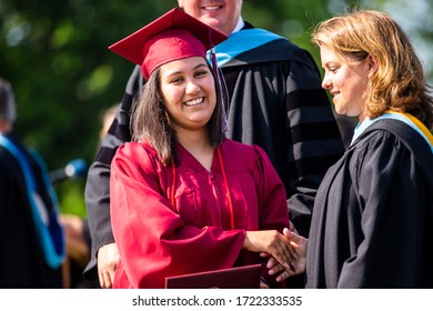 Sherman, TX / United States - May 24, 2019: Sherman High School Graduates The Class Of 2019 On The Morning Of May 24 At Bearcat Stadium.